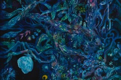 蝶の寄宿（2017）530×455mm silk, acid dye