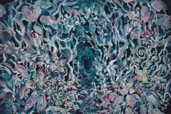 夜のささめき（2017）380×455mm cotton, reactive dye