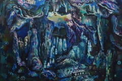夢の宮殿（2018）455×530mm silk, acid dye