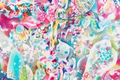 染色水族館（2016）455×355mm silk, acid dye