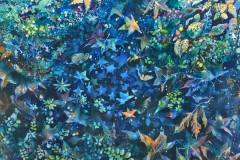 泥濘みに沈む（2019）455×530mm silk, acid dye