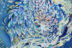 熱帯夜(2020)455×455mm silk, acid dye