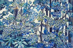 緑の墻壁（2019）455×510mm silk, acid dye