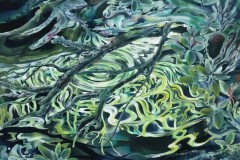 蛙の一刻（2017）600×803mm cotton, reactive dye