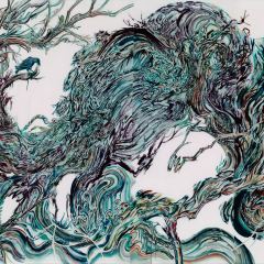 瀑流の樹（2017）2250×3400mm cotton, reactive dye