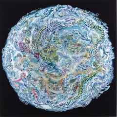 龍姫湖図（2015）2750×2750mm cotton, reactive dye