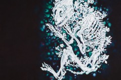 花隠れ『狸』（2016）800×1000mm cotton, reactive dye