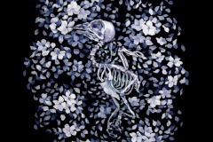 花隠れ『雀』（2023）530×455mm cotton, reactive dye