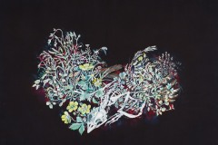 花隠れ『鳥』（2016）800×1000mm cotton, reactive dye