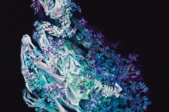 花隠れ『鳩』（2019）727×606mm cotton, reactive dye