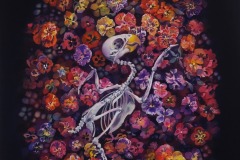 花隠れ『鸚哥』（2018）727×606mm cotton, reactive dye
