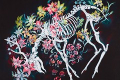 花隠れ『鹿』（2016）800×1000mm cotton, reactive dye