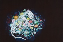 花隠れ『鼠』（2016）800×1000mm cotton, reactive dye