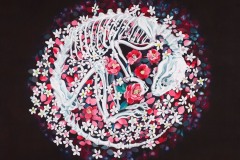 花隠れ『鼬』（2016）800×1000mm cotton, reactive dye
