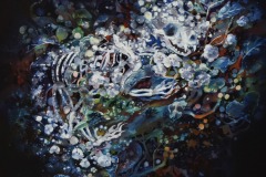 花隠れ『日本鼬』（2019）380×455mm cotton, reactive dye