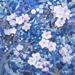 spring scenery-3-（2024）273×273mm cotton, reactive dye