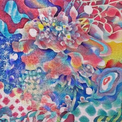 花のたより（2022）273×220mm silk, acid dye