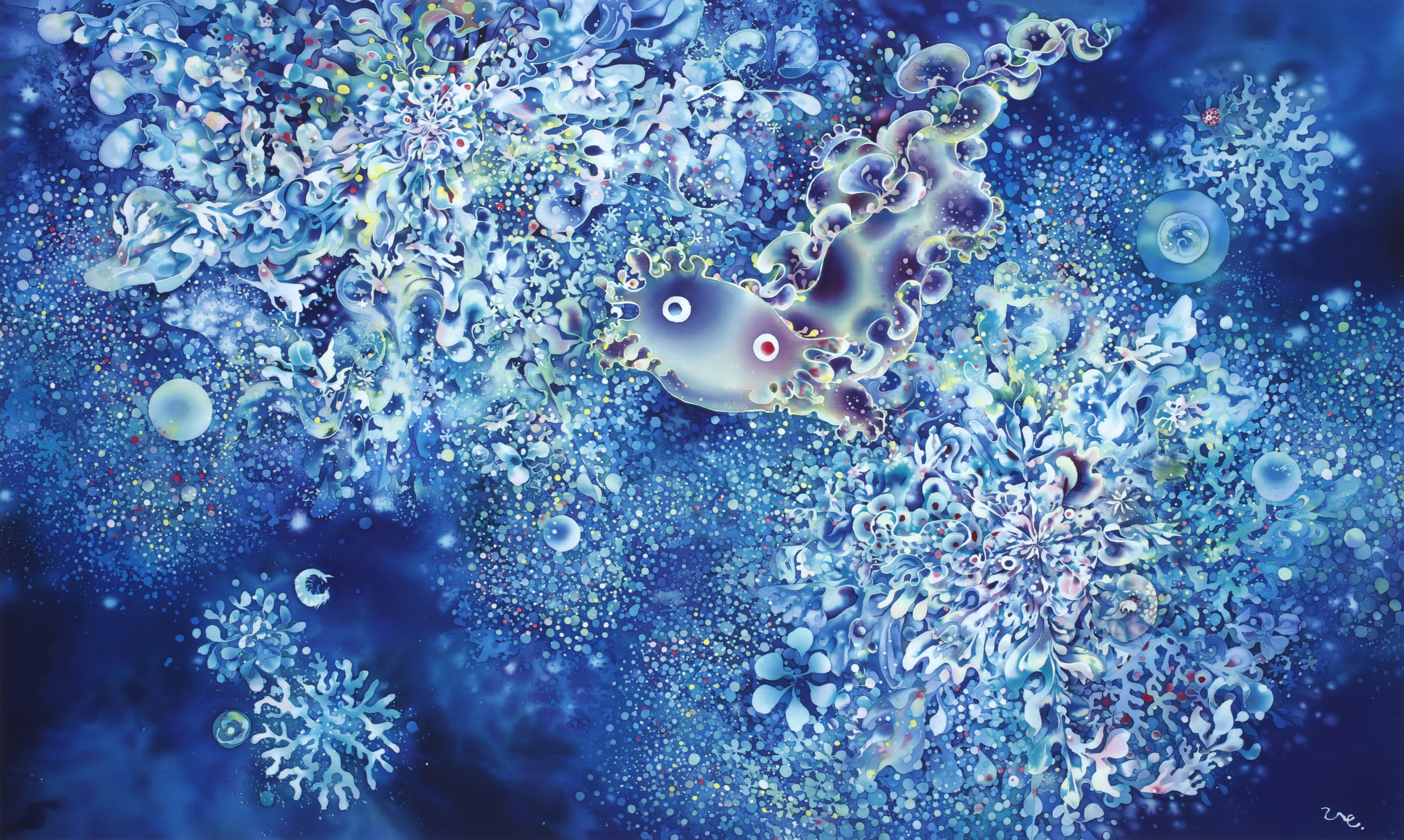 Echo Dive(2025)　970×1620mm Cotton, Reactive Dye