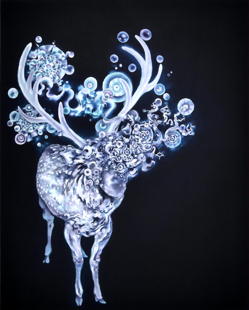 Communication with Deer (2026)H1000×W800mm Reactive Dye, Cotton